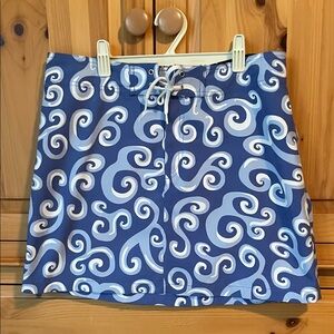 Bermuda Styles Blue Swirl Pattern Women's Swim skirt